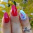 Nail art red and dreamcatcher with water decals Beauty Bigbang